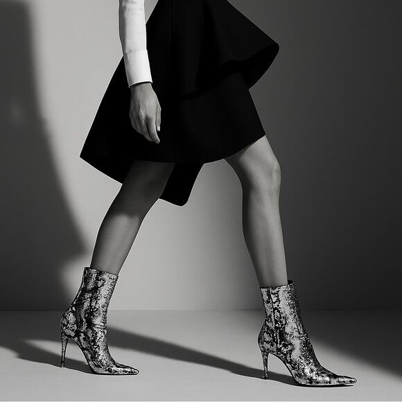 Balenciaga Metallic Knife Sequin High Heel Sock Booties IT 38 US 8 - Picture 1 of 14